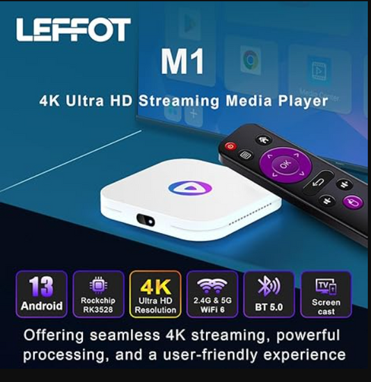 Android 13.0 TV Box, 2GB RAM 16GB ROM